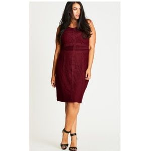 Lace Paneled Dress w/ High neckline